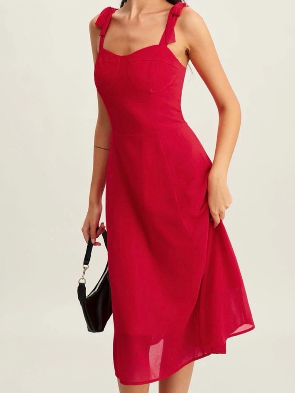 Red Dress With Tie Straps